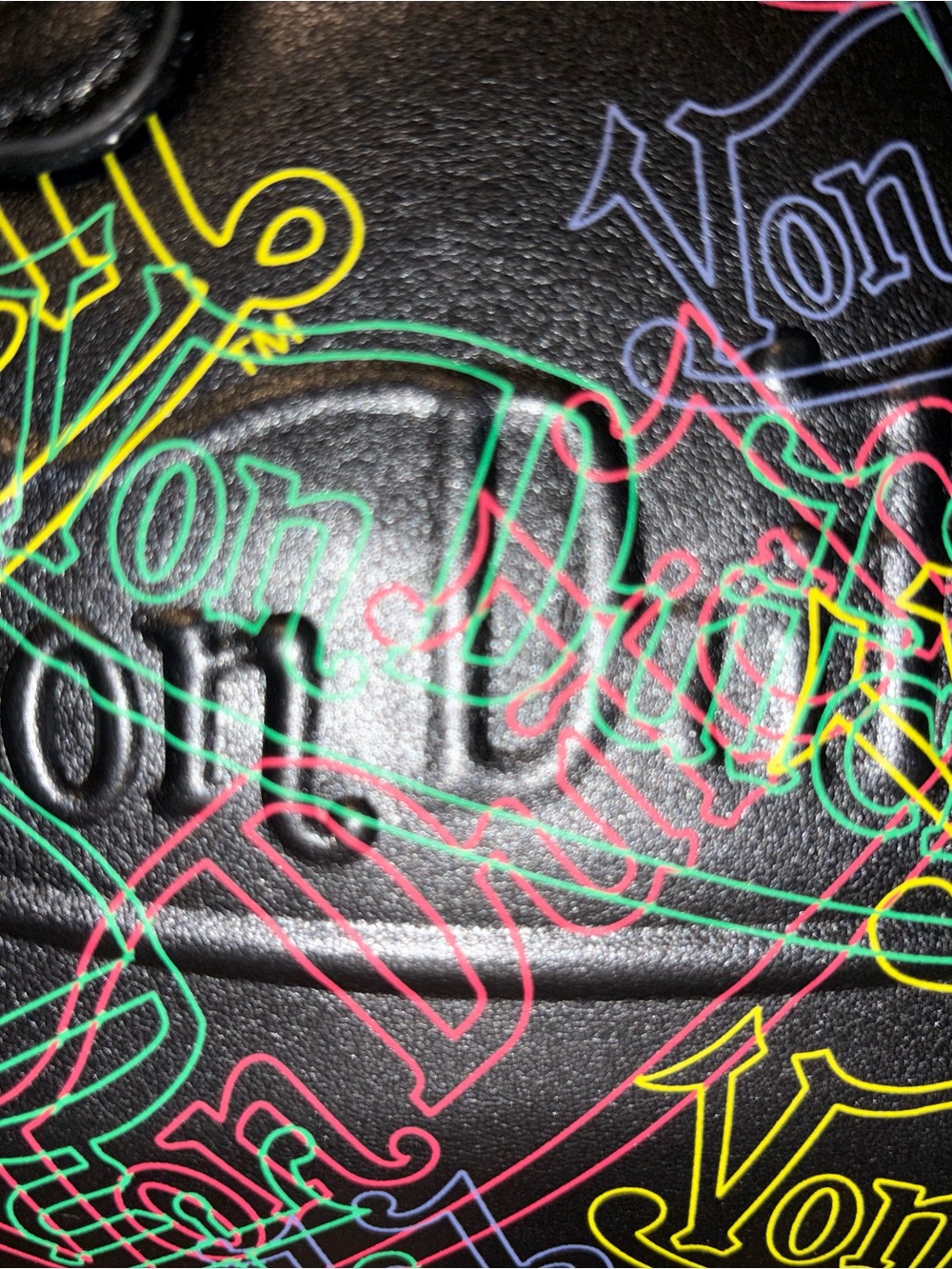 Von Dutch Neon Lights Signature Bowling Bag Logo Satchel with Detachable Strap - Picture 2 of 6